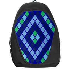 Blue Diamonds Green Grey Plaid Line Chevron Backpack Bag by Mariart