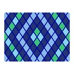 Blue Diamonds Green Grey Plaid Line Chevron Double Sided Flano Blanket (mini)  by Mariart