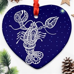 Cancer Zodiac Star Ornament (heart) by Mariart