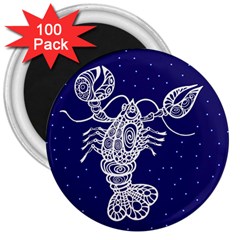 Cancer Zodiac Star 3  Magnets (100 Pack) by Mariart