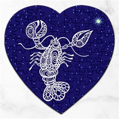 Cancer Zodiac Star Jigsaw Puzzle (heart) by Mariart