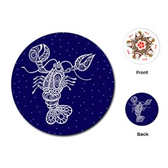 Cancer Zodiac Star Playing Cards (round)  by Mariart