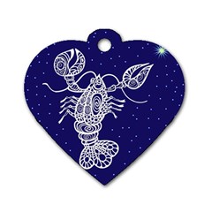 Cancer Zodiac Star Dog Tag Heart (two Sides) by Mariart