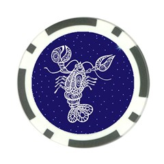 Cancer Zodiac Star Poker Chip Card Guard (10 Pack) by Mariart