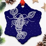 Cancer Zodiac Star Snowflake Ornament (Two Sides) Front