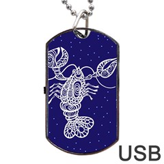 Cancer Zodiac Star Dog Tag Usb Flash (two Sides) by Mariart