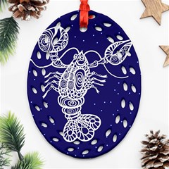 Cancer Zodiac Star Ornament (oval Filigree) by Mariart