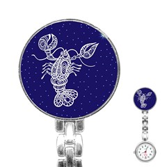 Cancer Zodiac Star Stainless Steel Nurses Watch by Mariart