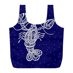 Cancer Zodiac Star Full Print Recycle Bags (l)  by Mariart