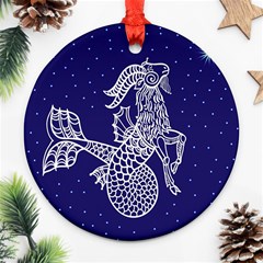 Capricorn Zodiac Star Ornament (round) by Mariart