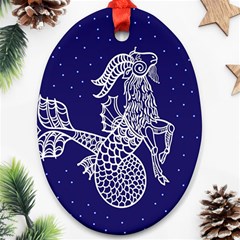 Capricorn Zodiac Star Ornament (oval) by Mariart