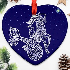 Capricorn Zodiac Star Ornament (heart) by Mariart