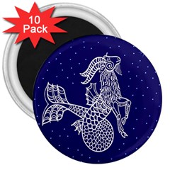 Capricorn Zodiac Star 3  Magnets (10 Pack)  by Mariart