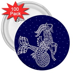 Capricorn Zodiac Star 3  Buttons (100 Pack) 