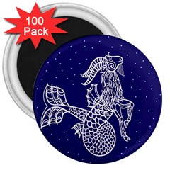 Capricorn Zodiac Star 3  Magnets (100 Pack)