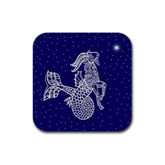 Capricorn Zodiac Star Rubber Coaster (square)  by Mariart