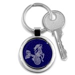 Capricorn Zodiac Star Key Chains (Round)  Front