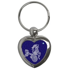 Capricorn Zodiac Star Key Chains (heart)  by Mariart