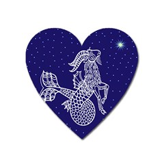 Capricorn Zodiac Star Heart Magnet by Mariart