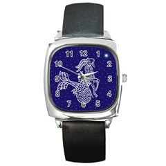 Capricorn Zodiac Star Square Metal Watch by Mariart