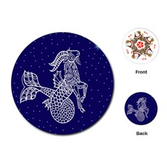 Capricorn Zodiac Star Playing Cards (round)  by Mariart