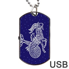 Capricorn Zodiac Star Dog Tag Usb Flash (two Sides) by Mariart