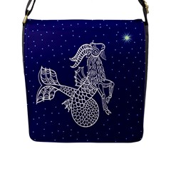 Capricorn Zodiac Star Flap Messenger Bag (l)  by Mariart