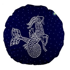 Capricorn Zodiac Star Large 18  Premium Flano Round Cushions by Mariart