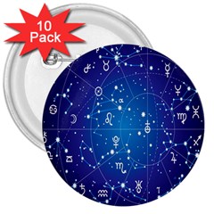 Astrology Illness Prediction Zodiac Star 3  Buttons (10 Pack)  by Mariart