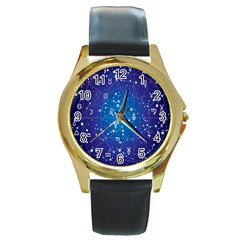 Astrology Illness Prediction Zodiac Star Round Gold Metal Watch by Mariart