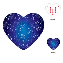 Astrology Illness Prediction Zodiac Star Playing Cards (heart)  by Mariart