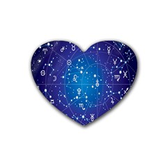 Astrology Illness Prediction Zodiac Star Rubber Coaster (heart) 