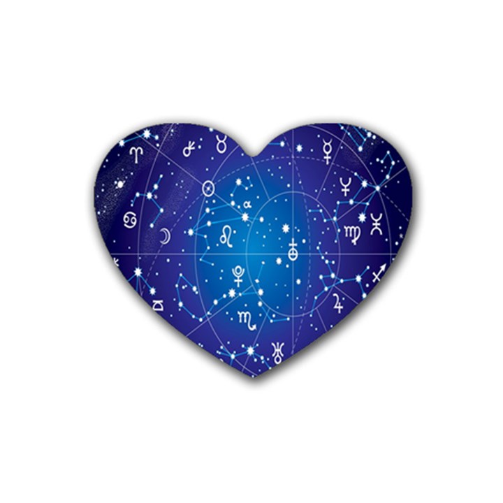 Astrology Illness Prediction Zodiac Star Heart Coaster (4 pack) 