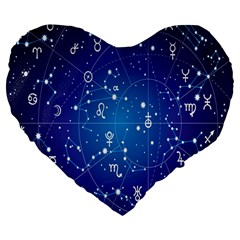 Astrology Illness Prediction Zodiac Star Large 19  Premium Flano Heart Shape Cushions by Mariart