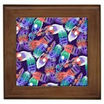 Bird Feathers Color Rainbow Animals Fly Framed Tiles Front