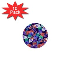 Bird Feathers Color Rainbow Animals Fly 1  Mini Buttons (10 Pack) 