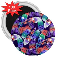 Bird Feathers Color Rainbow Animals Fly 3  Magnets (100 Pack)