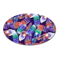 Bird Feathers Color Rainbow Animals Fly Oval Magnet by Mariart