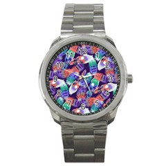 Bird Feathers Color Rainbow Animals Fly Sport Metal Watch by Mariart