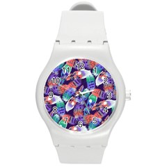 Bird Feathers Color Rainbow Animals Fly Round Plastic Sport Watch (m) by Mariart