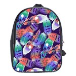 Bird Feathers Color Rainbow Animals Fly School Bags (XL)  Front