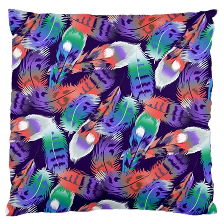 Bird Feathers Color Rainbow Animals Fly Standard Flano Cushion Case (One Side)