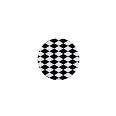 Diamond Black White Plaid Chevron 1  Mini Buttons by Mariart