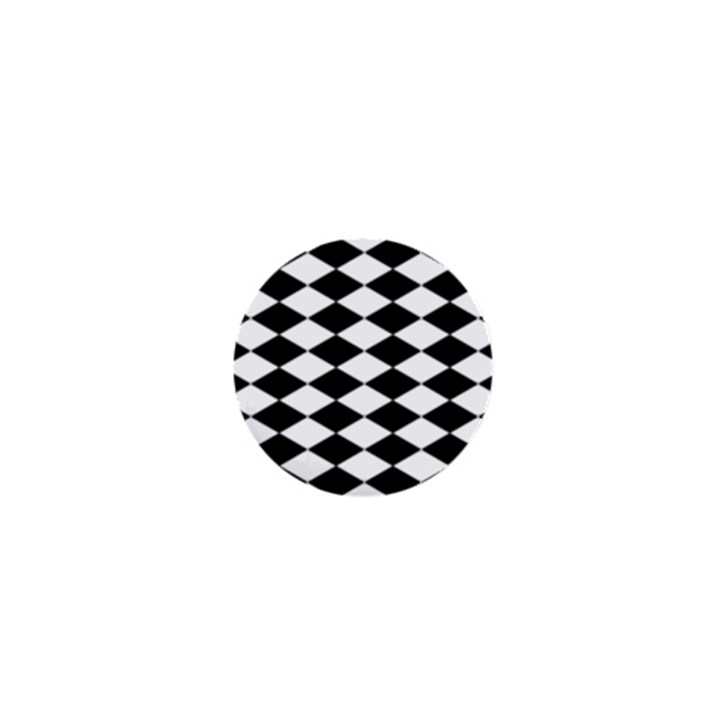 Diamond Black White Plaid Chevron 1  Mini Buttons