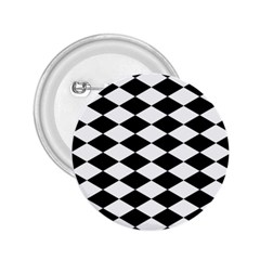 Diamond Black White Plaid Chevron 2 25  Buttons by Mariart