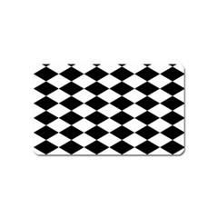 Diamond Black White Plaid Chevron Magnet (name Card) by Mariart