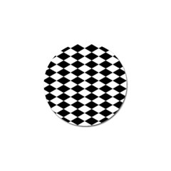 Diamond Black White Plaid Chevron Golf Ball Marker