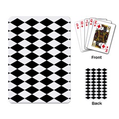 Diamond Black White Plaid Chevron Playing Card by Mariart