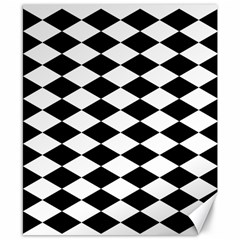 Diamond Black White Plaid Chevron Canvas 8  X 10  by Mariart