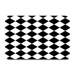 Diamond Black White Plaid Chevron Plate Mats by Mariart